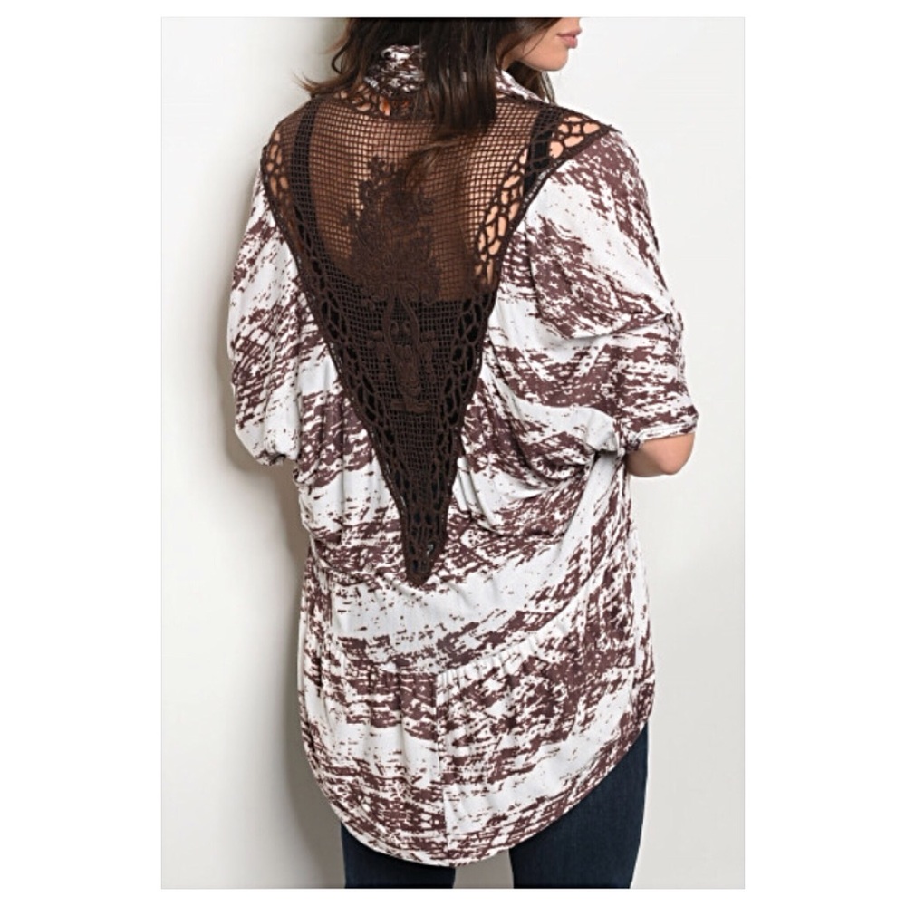 Sassy Flirty Lace Detail Tie Dye Cardigan XS - Picture 2 of 6